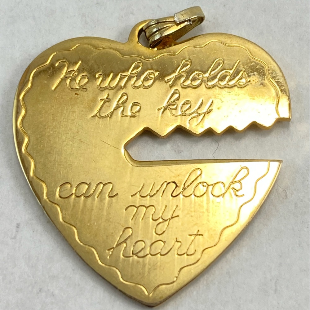 Vintage relationship key/heart pendant